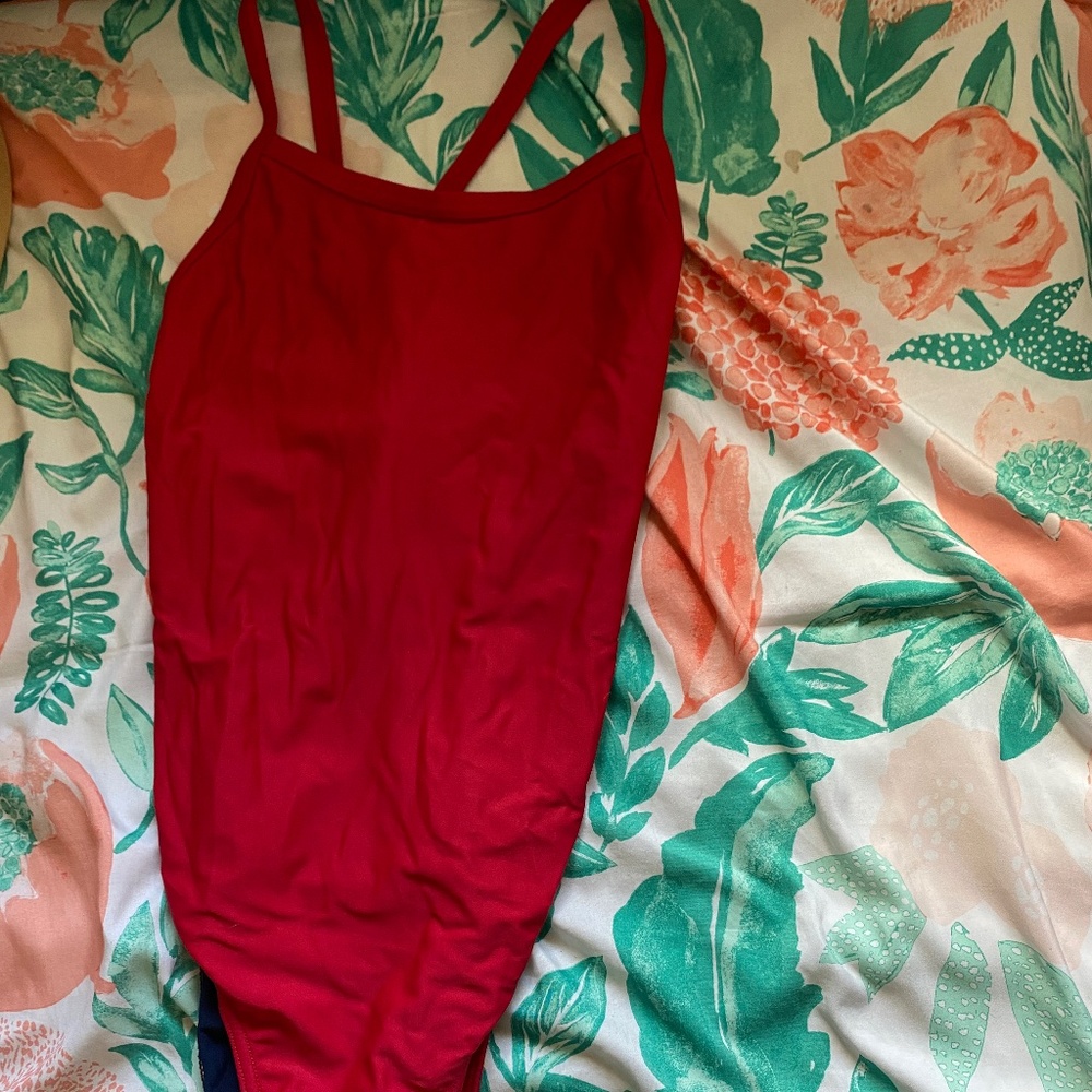 Red one piece women’s swimsuit